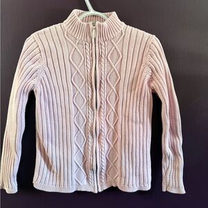 Northern Reflections Light Pink Zip-Front Cable Knit Sweater